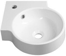 Umywalka mała 38x38 cm narożna do zawieszenia kompozyt