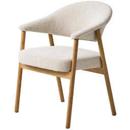 Fotel tapicerowany Elk, dębowe nogi w stylu skandynawskim