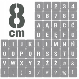 Szablony zestaw Litery i Cyfry 8cm /malarskie/