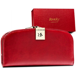 Elegancki skórzany portfel damski na zatrzask