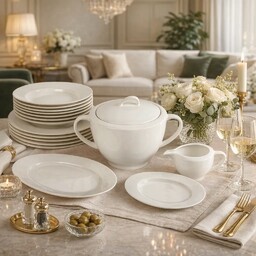 Zestaw obiadowy porcelanowy MariaPaula Nova Ecru na 6