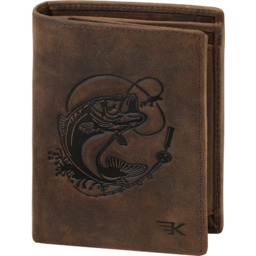 Portfel wędkarski brąz pionowy skórzany Leo