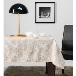 OBRUS 140x180 POLIESTER CAPPUCCINO ŻAKARDOWY