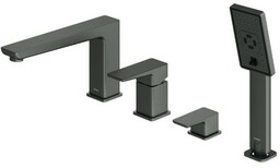 Bateria wannowa 4-otworowa, prysznic 1-funkcyjny grafit ,Parma