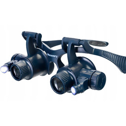 Okulary powiększające 25x z Led, lupa nagłowna, jubilerska