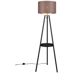 Lampa podłogowa z półką na trójnogu do salonu