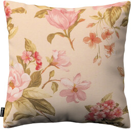 Poszewka Kinga na poduszkę, duże kwiaty na kremowym