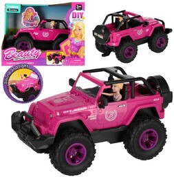 Różowe auto jeep dla lalek z akcesoriami 3+