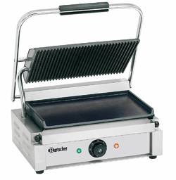 Bartscher Grill kontaktowy pojedyńczy żeliwny, płyta górna ryflowana