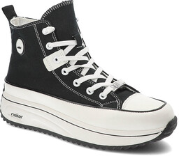 Czarne Sneakersy Rieker Sportowe Obuwie Damskie