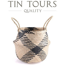 KOSZYK Z TRAWY MORSKIEJ 23x23x23/32 cm