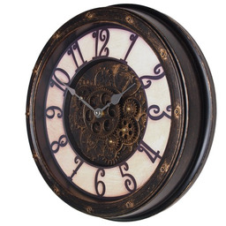 Zegar #1 Loft Steampunk z ruchomymi zębatkami/40cm
