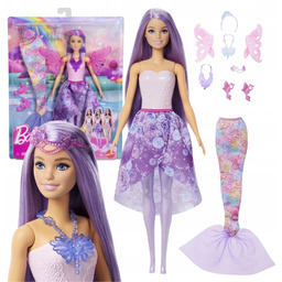 Barbie Magiczna Wróżka Lalka 3w1 Akcesoria Syrena Syrenka