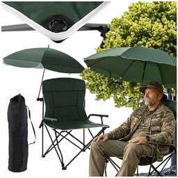 Krzesło Wędkarskie Fotel Wędkarski Turystyczny Kempingowy Z Parasolem