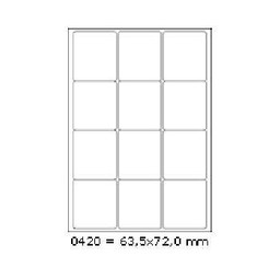 Samoprzylepne etykiety 63,5 x 72 mm, 12 etykiet,