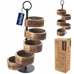 Patera 5-POZIOMOWA piętrowa drewniana obrotowa na przekąski owoce