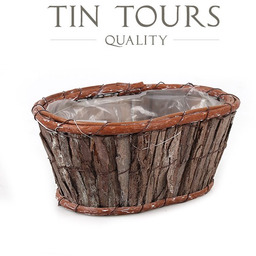 OWALNA DREWNIANA OSŁONKA Z FOLIĄ 21x14x9 cm