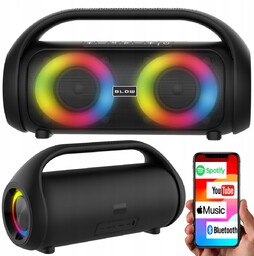 GŁOŚNIK BLUETOOTH PRZENOŚNY BEZPRZEWODOWY WODOODPORNY IPX5 RADIO FM