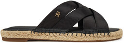 Espadryle Tommy Hilfiger Satin Espadrille Mule FW0FW08502 Czarny