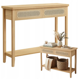 Konsola Boho do Przedpokoju 100x80x30 cm Dąb Jasny