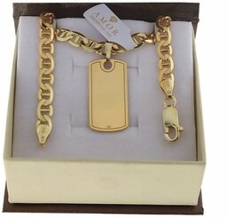 Srebrny Pozłacany Łańcuszek Gucci 5,50 mm z Nieśmiertelnikiem