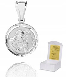 ! 925 Srebrny Medalik Katolicki 925 1,49g 2cm