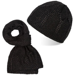 Zestaw zimowy PAOLO PERUZZI czapka szal ZZ-09-BL czarny