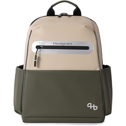 Hedgren 1 COMP BACKPACK BEIGE/OLIVE Unisex Dorośli Jeden