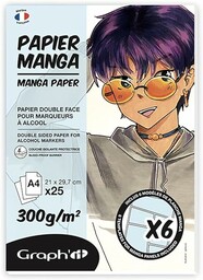 GRAPH''IT blok manga 25 arkuszy 300gr extra white