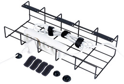 Organizer na kable pod blat biurka metalowy czarny