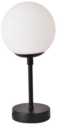 Lampa biurkowa DORADO, mała, czarna z białym kloszem,
