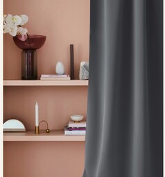 ZASŁONA ZACIEMNIAJĄCA LAUREL - SZARA CIEMNA 140x250 PRZELOTKA