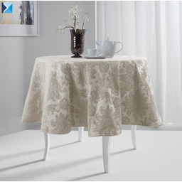 OBRUS 140 KOŁO POLIESTER PERŁA ŻAKARDOWY