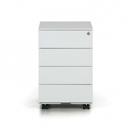 Kontenerek biurowy na kółkach METAL, 4 szuflady, szary