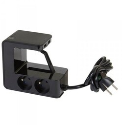 Legrand Przedłużacz klip 4x2P+Z +2USB Czarny 1,5m