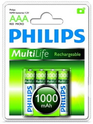 AKUMULATOR AAA HR03 1000 mAh PHILIPS 4szt.