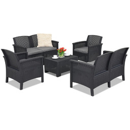 Meble z technorattanu Venezia Coffee 6 antracytowe Bica