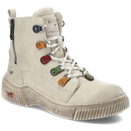 Beżowe Botki Mustang Ocieplane Buty Damskie