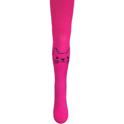 Dziewczęce rajstopy bawełniane różowe kotek Milusie r.128/134