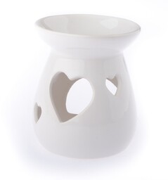 Ceramiczny kominek zapachowy Serce biały, 11 x 10