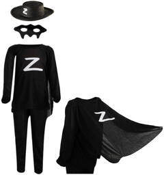 Strój Zorro 95-110Cm Kombinezon Maska Kapelusz