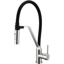Bateria zlewozmywakowa Magnetic z dwufunkcyjną wylewką czarno-srebrna Invena
