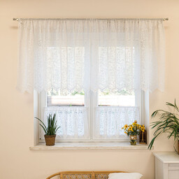 Markizeta Zazdrostka gotowa ażurowa 150x90 001 biała Iness