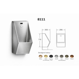 Pisuar bezdotykowy Stalowy Inox 8111S z fotokomórką Wandaloodporny