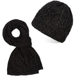 Zestaw zimowy PAOLO PERUZZI czapka szal ZZ-10-BL czarny