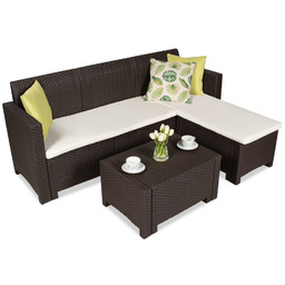 Narożnik technorattanowy Nebraska Relax brązowy Bica