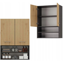 Szafka Nad Pralkę Umywalkę 64cm Wisząca Łazienkowa Półki