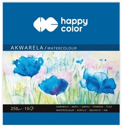 Blok akwarelowy 15x15cm 10k 250g Happy Color HC-HA-3725-1515-A10-14123