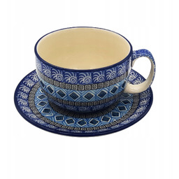 Filiżanka V: 0,35L z motywem geometrycznym, Ceramika Bolesławiec