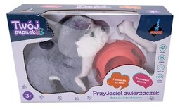 ASKATO Zabawka interaktywna Twój pupilek Husky z akcesoriami
